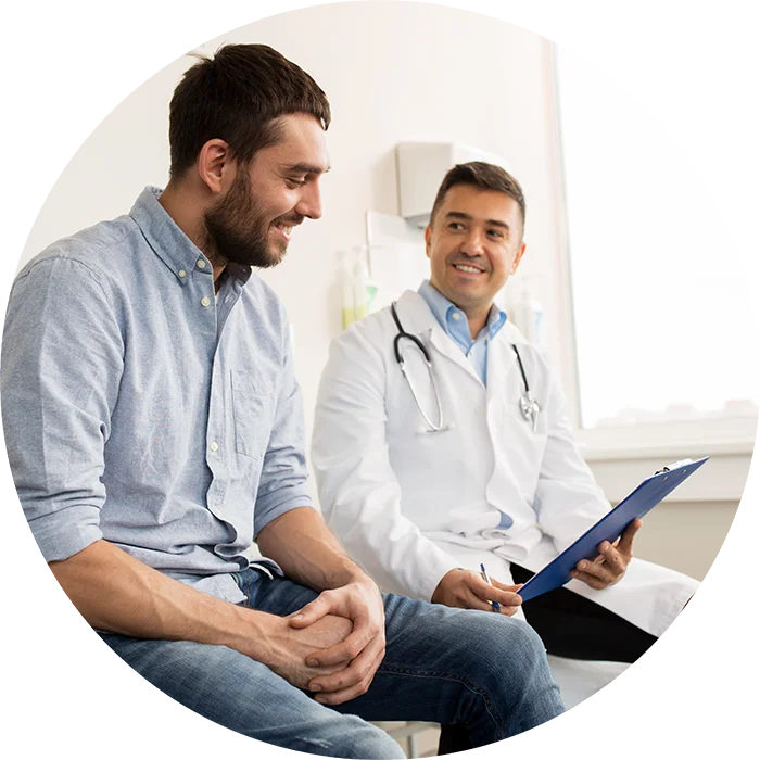 Doctor and patient talking