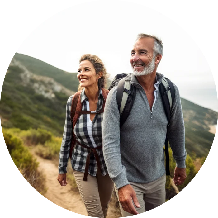 Older couple on a hike