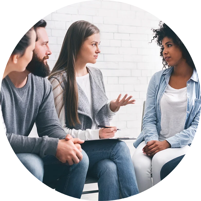 Group of people discussing something