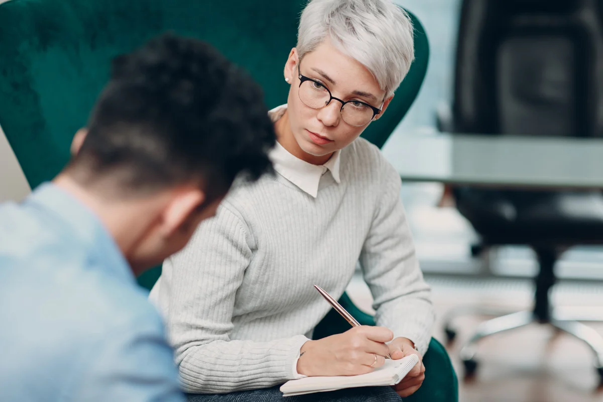 Therapist working with a patient